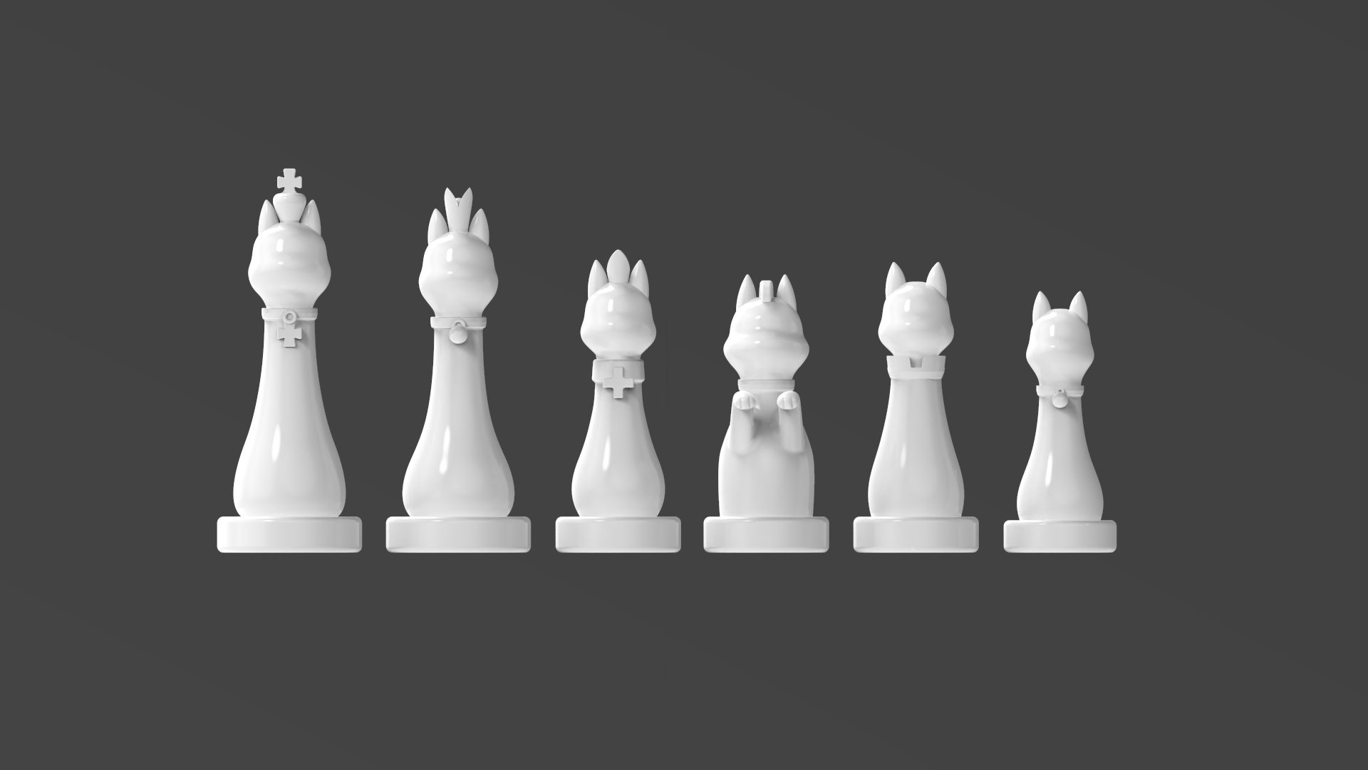 Royal Cat Chess Pieces