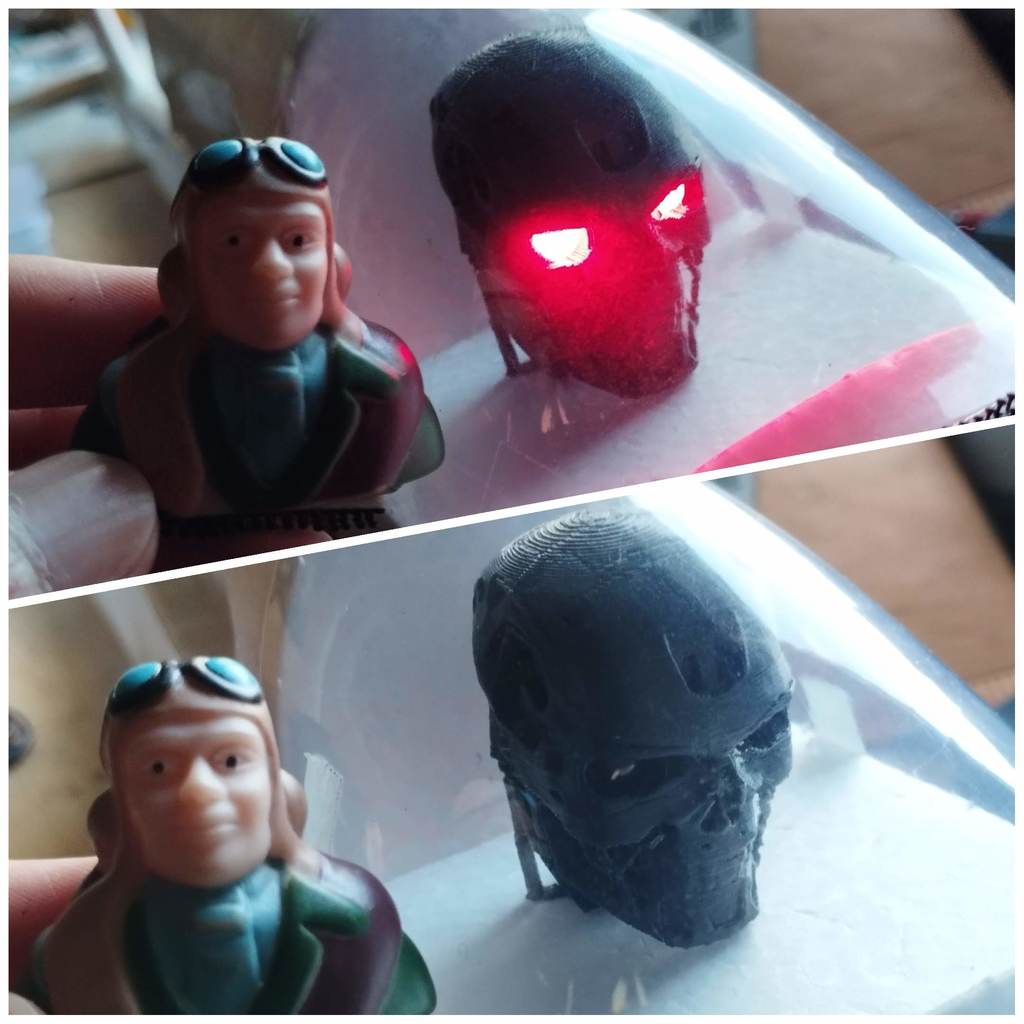 Terminator head as RC pilot (with LEDs)