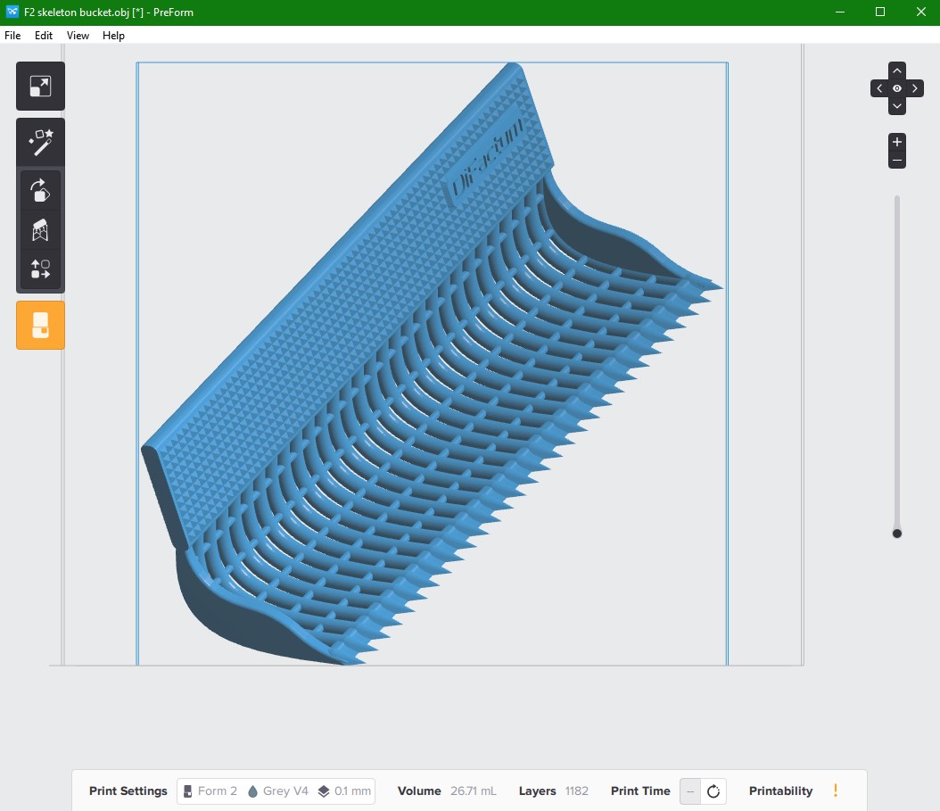 F2 skeleton bucket (resin tank comb)
