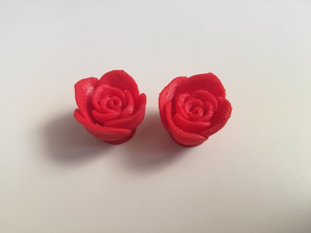 Rose Flower with Flat Base