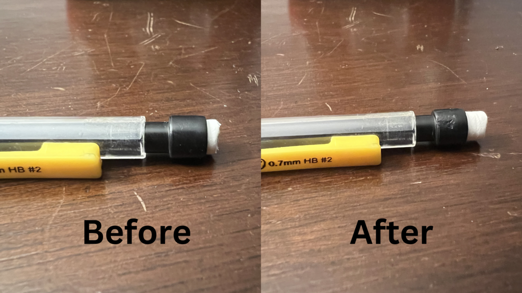 Pencil eraser insert