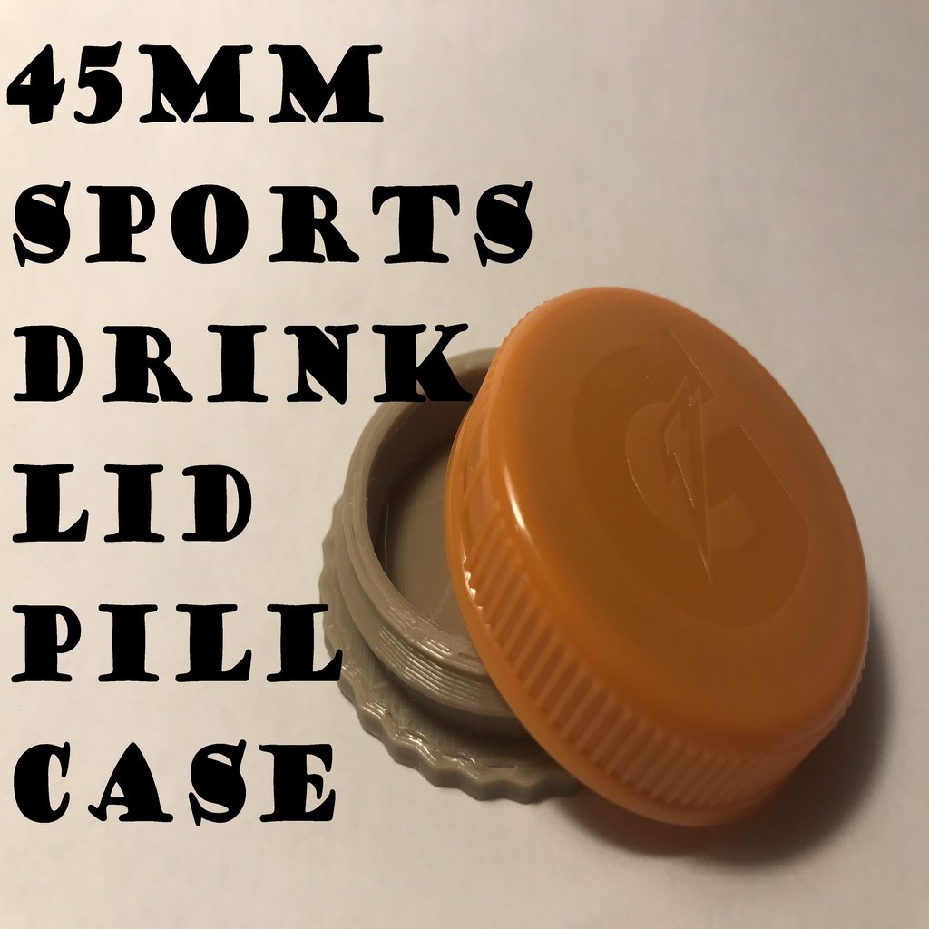 Larger Sports Drink Lid Pill Case (~45mm)