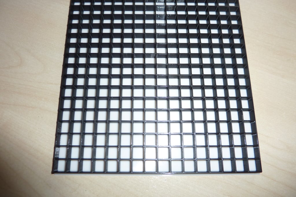16x16 LED matrix grid with diffuser and one-part frame