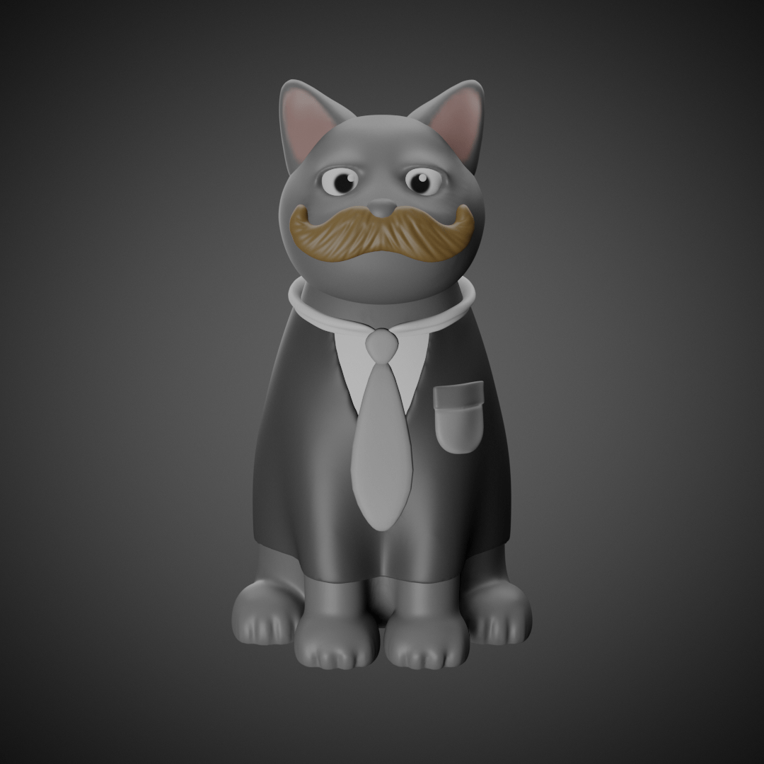 Mustache Cat But I remade him a year later