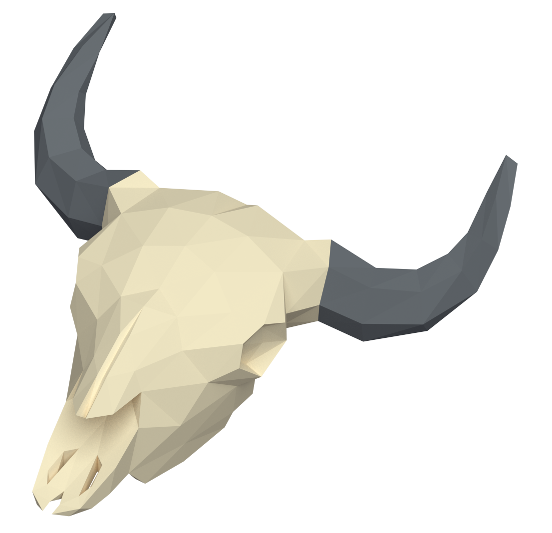 Low Poly Bison Skull V2