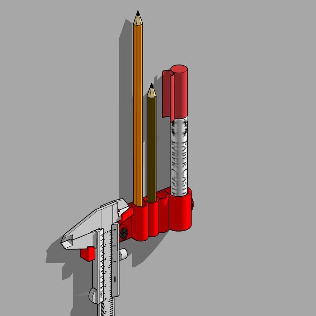 Pen and vernier caliper holder (+1 marker)