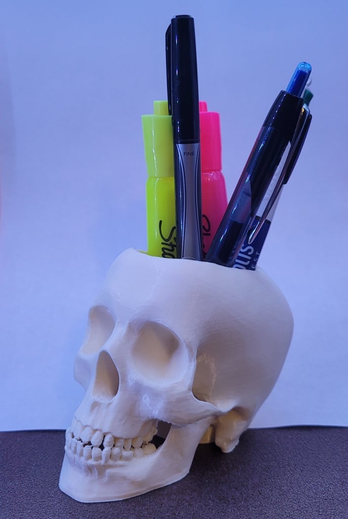 Skull Pen & Pencil Holder Cup for Desk