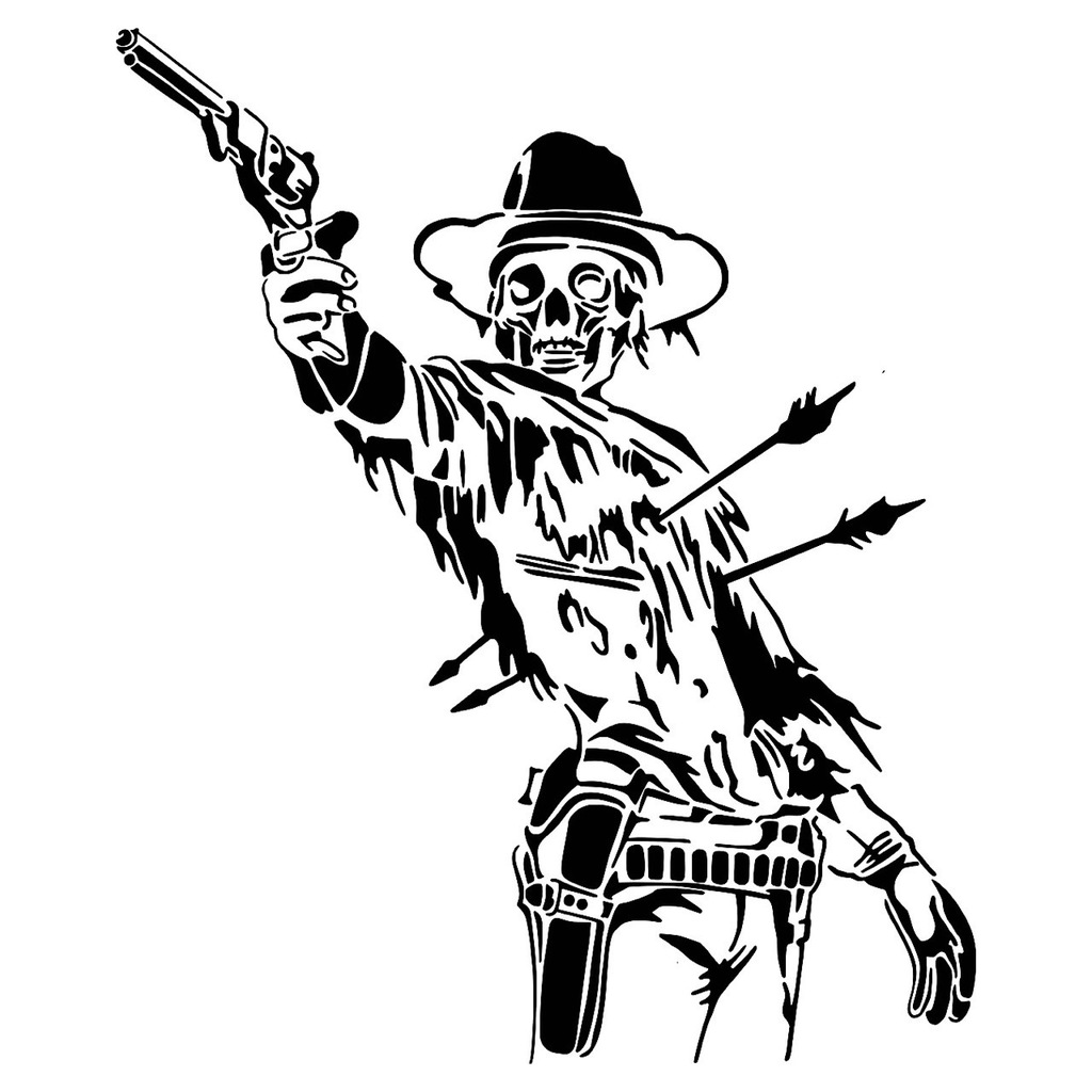 Cowboy Skeleton stencil