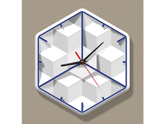 Clock Hexacubic Wallclock