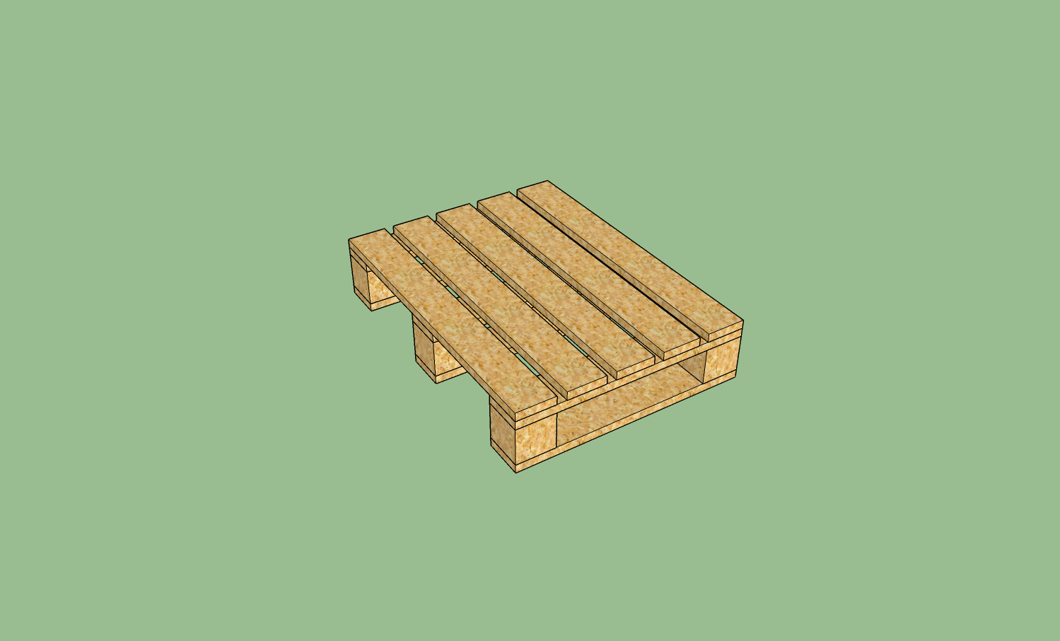 Wooden pallet in common scales