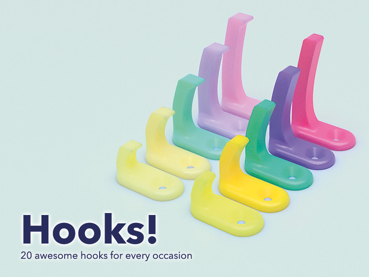 Hooks - stick on & screw on