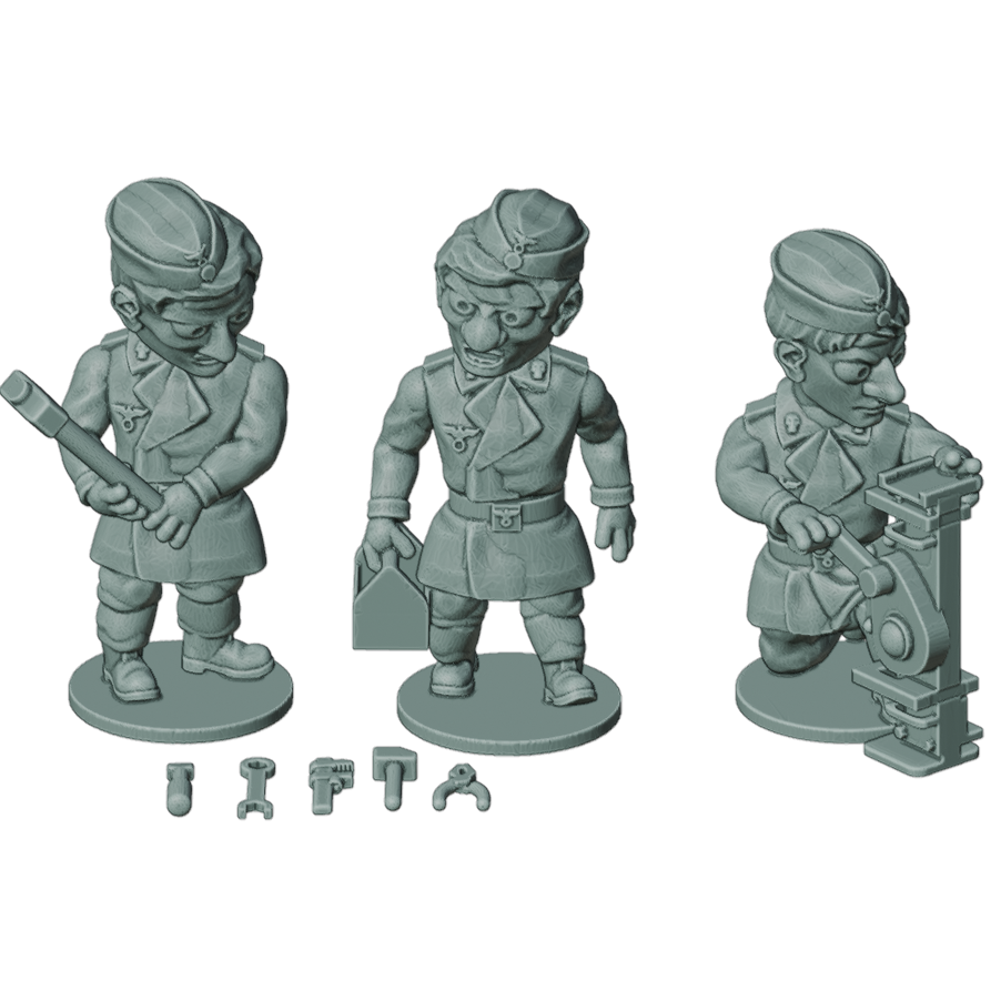 ToonKrieg German Tank crew performing maintenance tasks