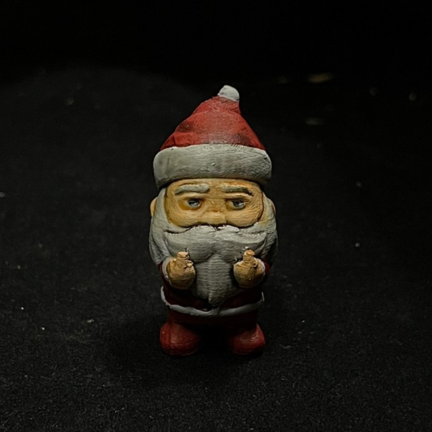Santa Claus too tired (flipping off version)
