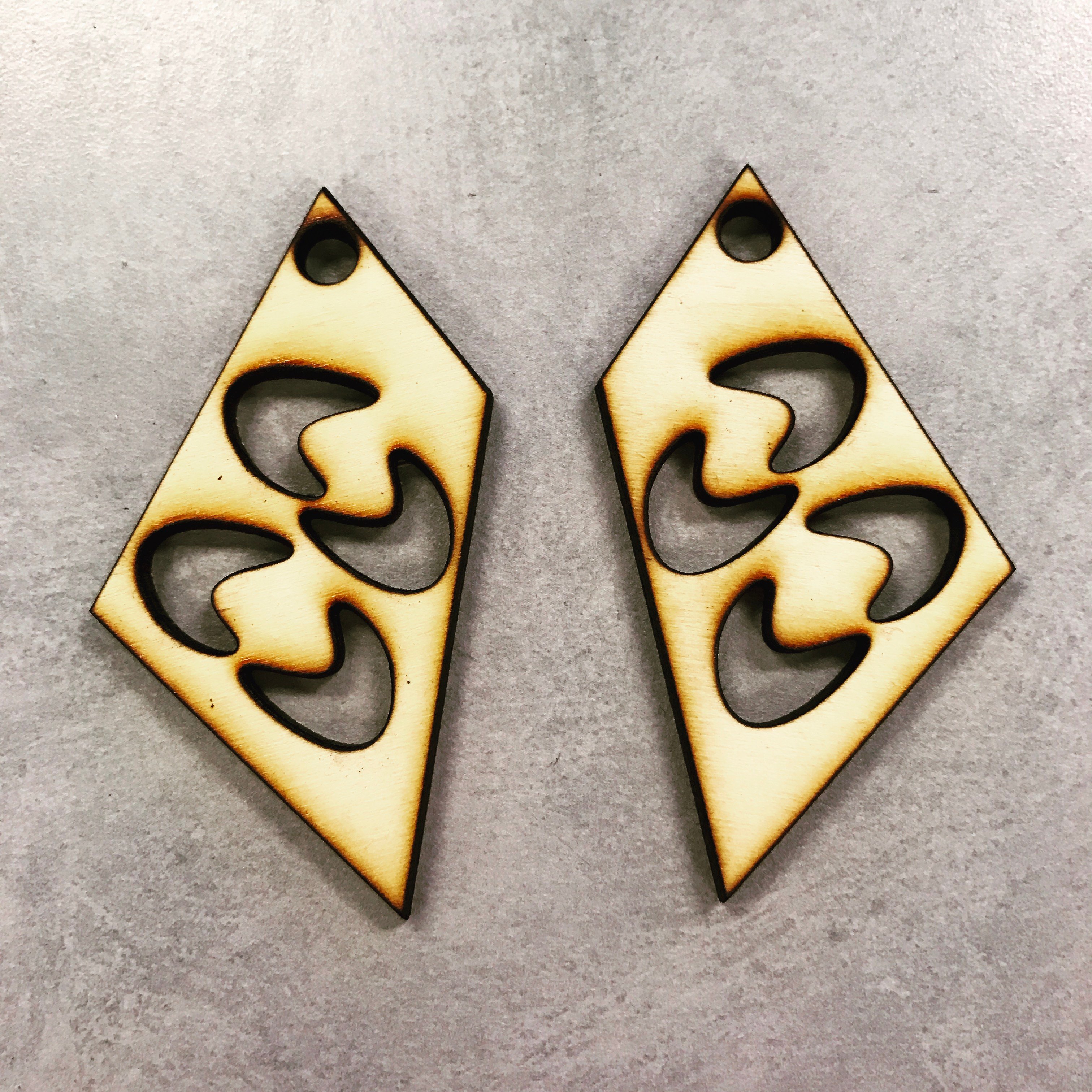 Rectangular with Rounded Holes Earrings
