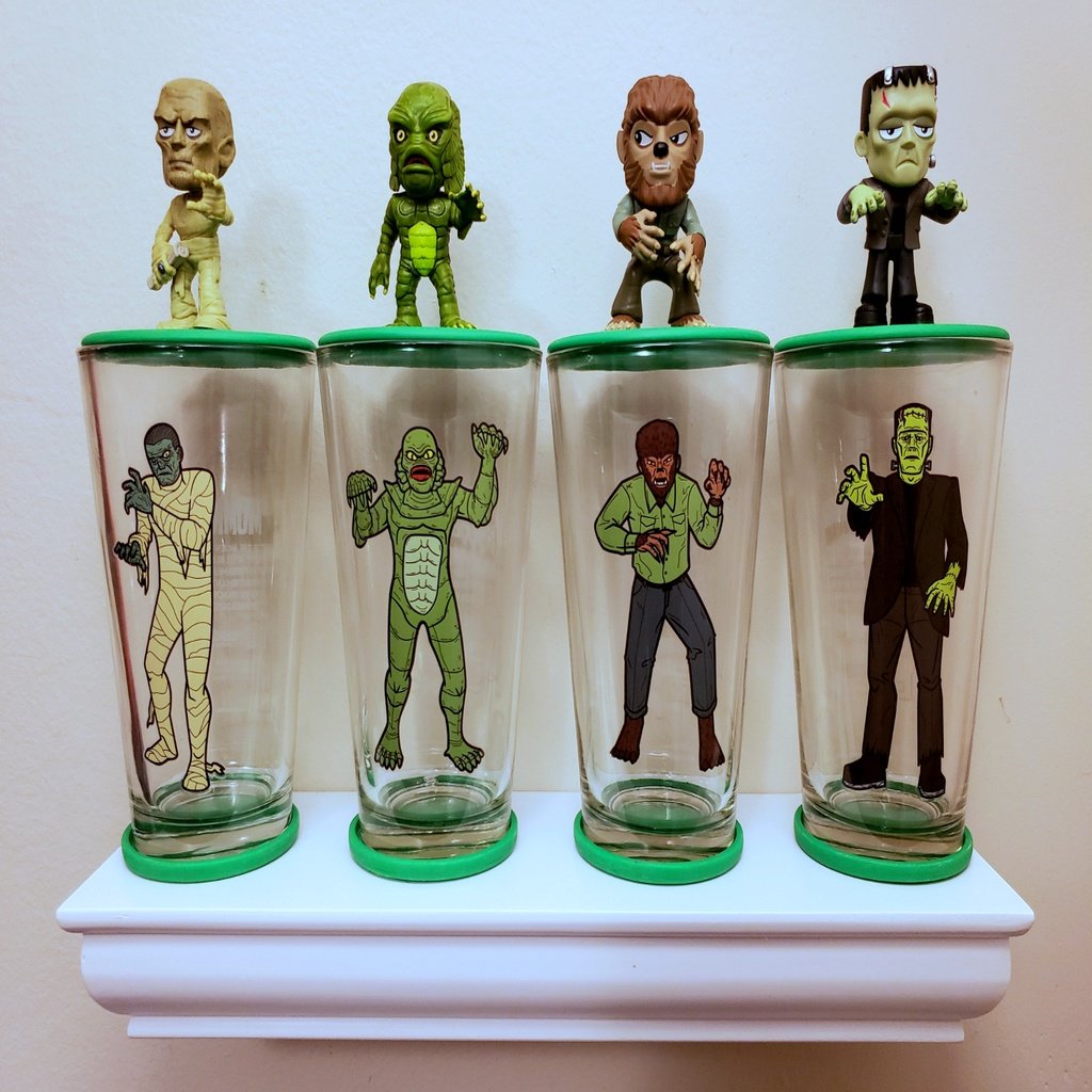 Drinking Glass Dust-Covers and No-Slip Bases for Display