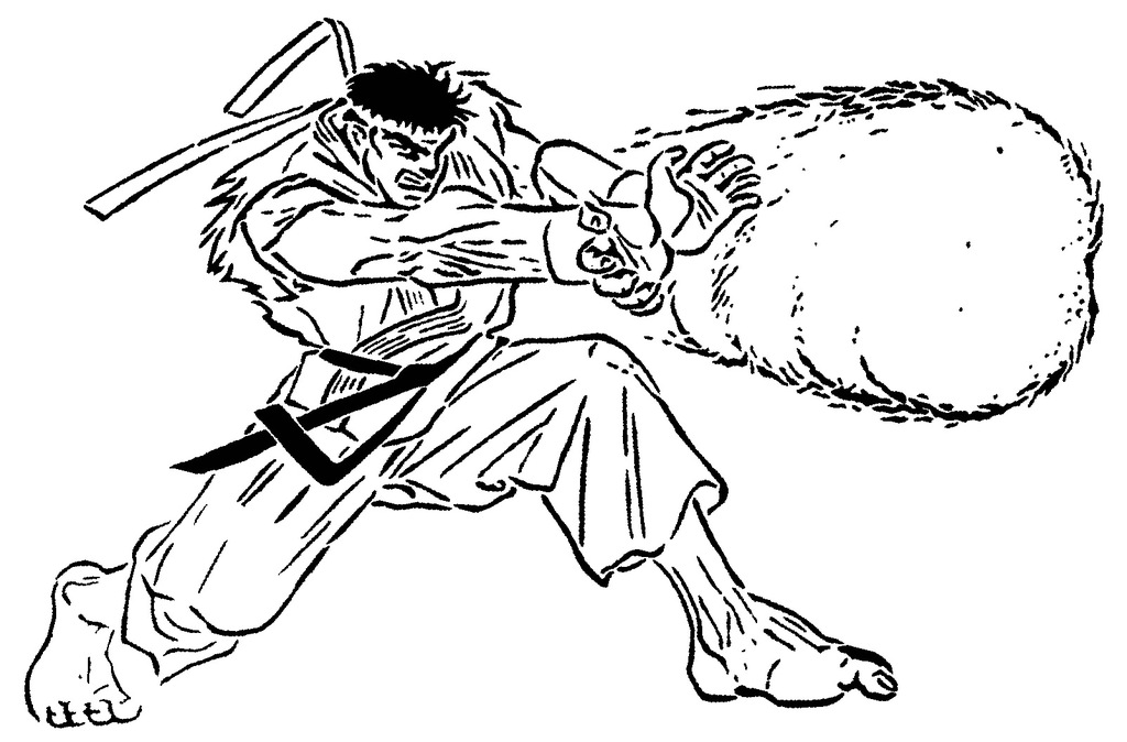 SF Ryu stencil 2
