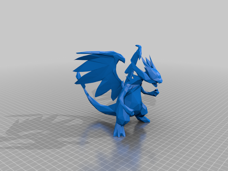 Low Poly Mega Charizard X