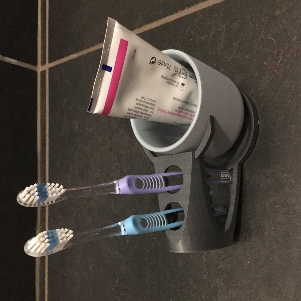 Toothbrush + cup holder