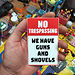 No trespassing - gun sign 3D model
