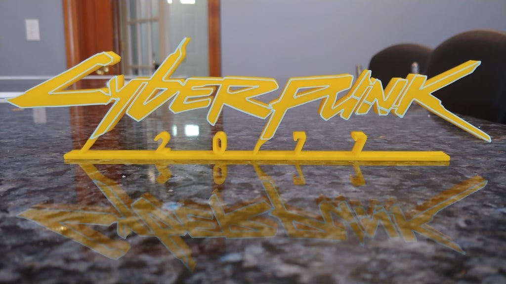 Cyberpunk 2077 Logo With Raised Outline