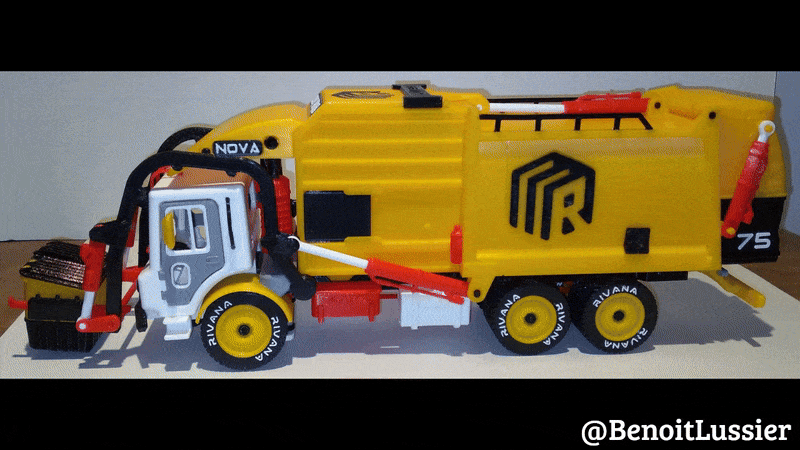 Miniatura 13 do modelo 3D Yellow Front Loading Garbage Truck (Basic) 