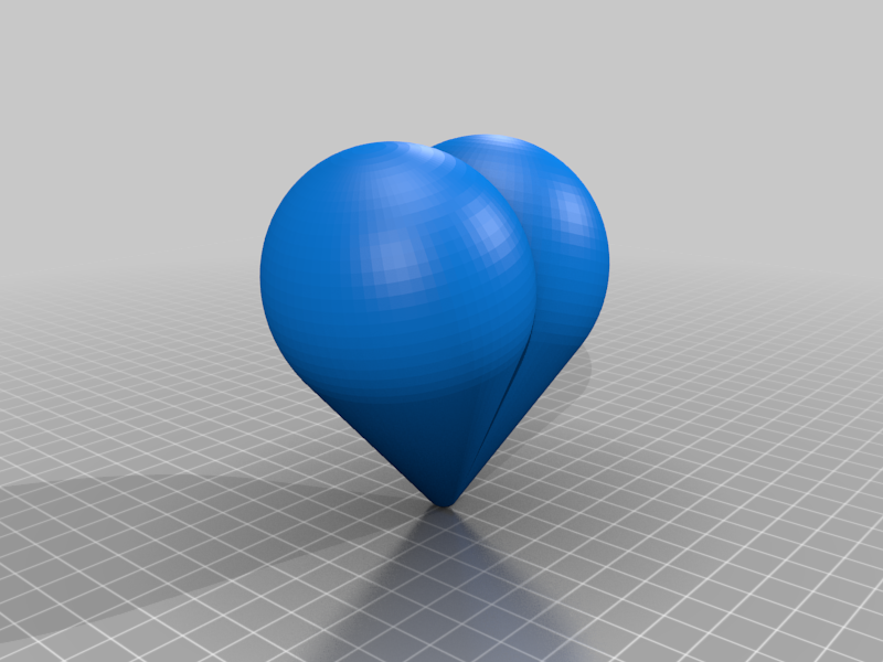 Heart 3D parametric experiments openSCAD code