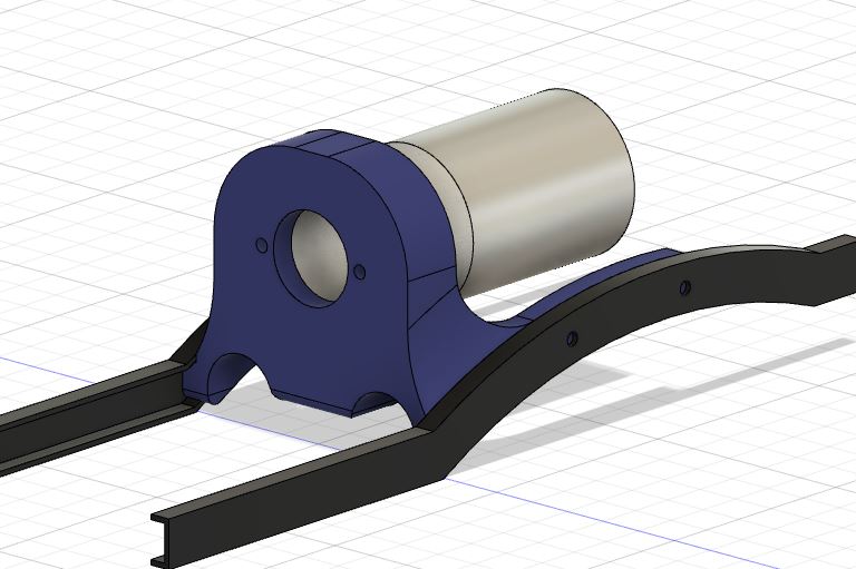 Front Motor Mount for SCX10 Planetary Grearbox with Servo in Rails
