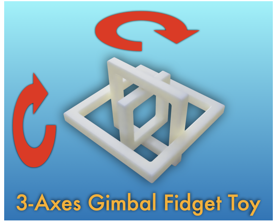 (print-In-place) 3-Axes Gimbal Fidget Toy