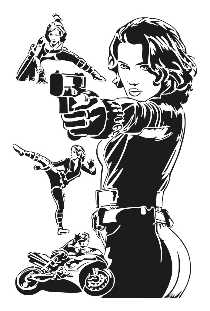 Black Widow stencil 9