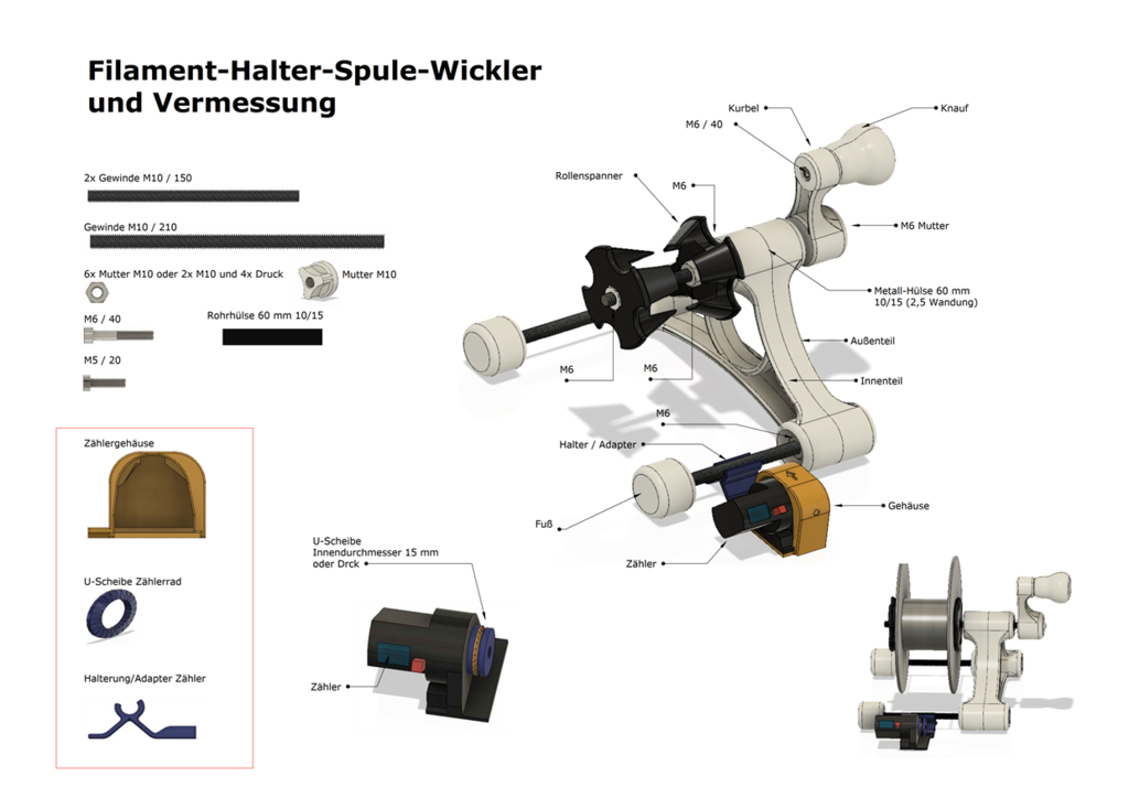 Filament-Halter-Spule-Wickler-Messung