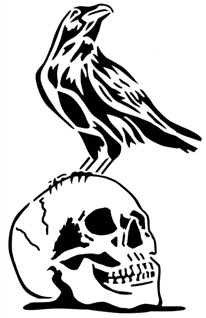 Crow Skull stencil 2