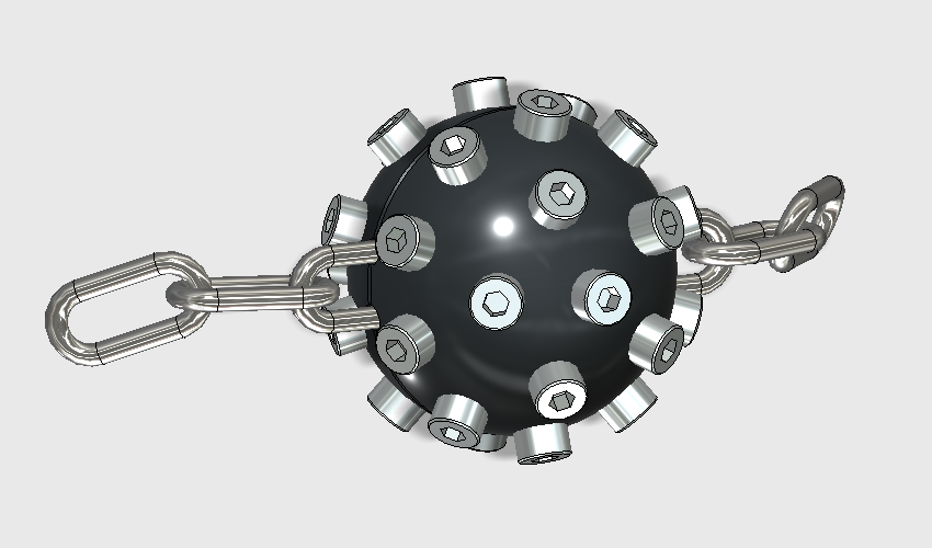 Ball gag 42mm with  socket screws