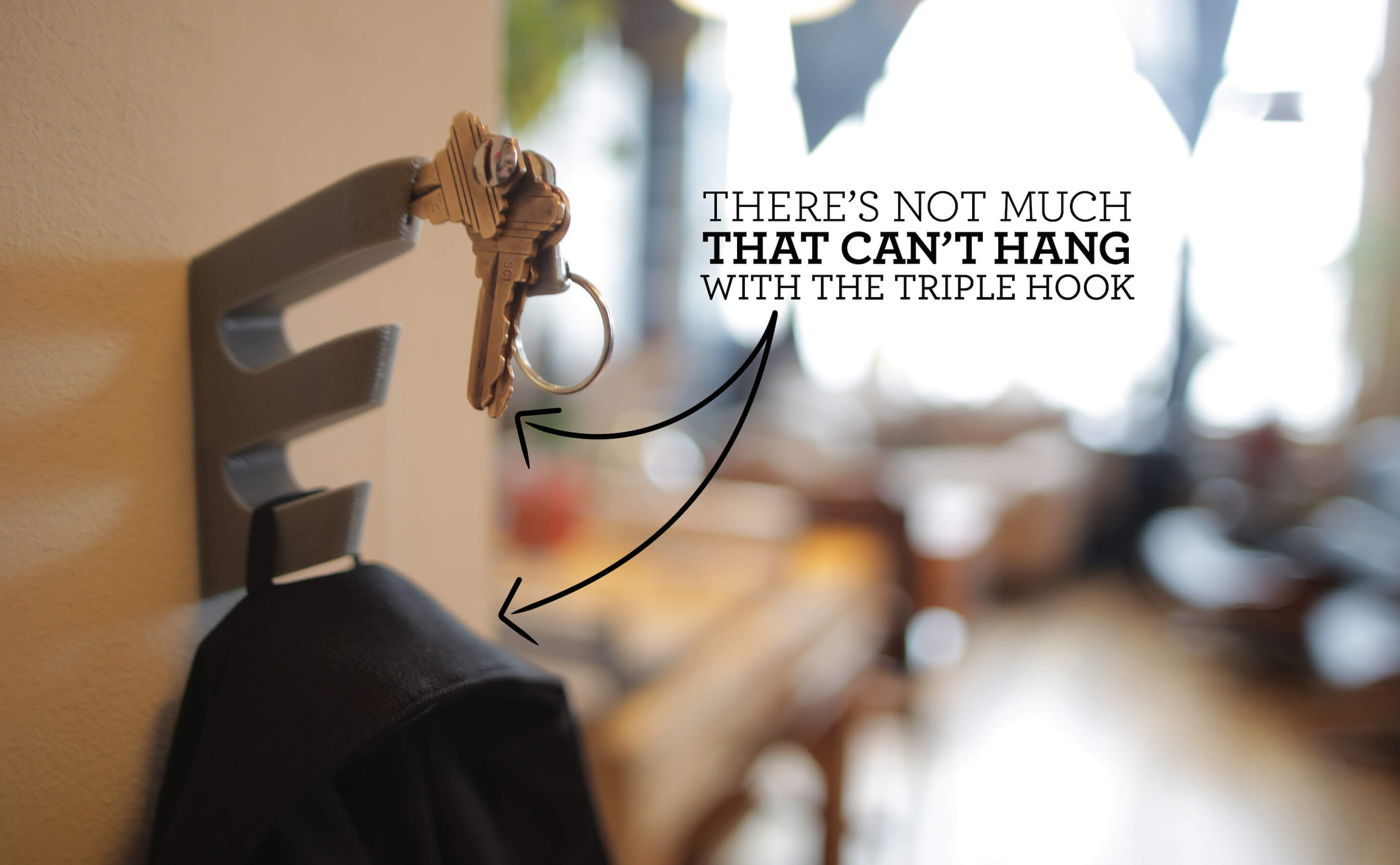 Triple Hook with Key Holder