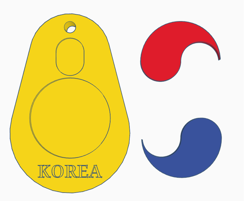 version 1.0 key ring the national flag of Korea 한국 대한민국 태극기 열쇠고리