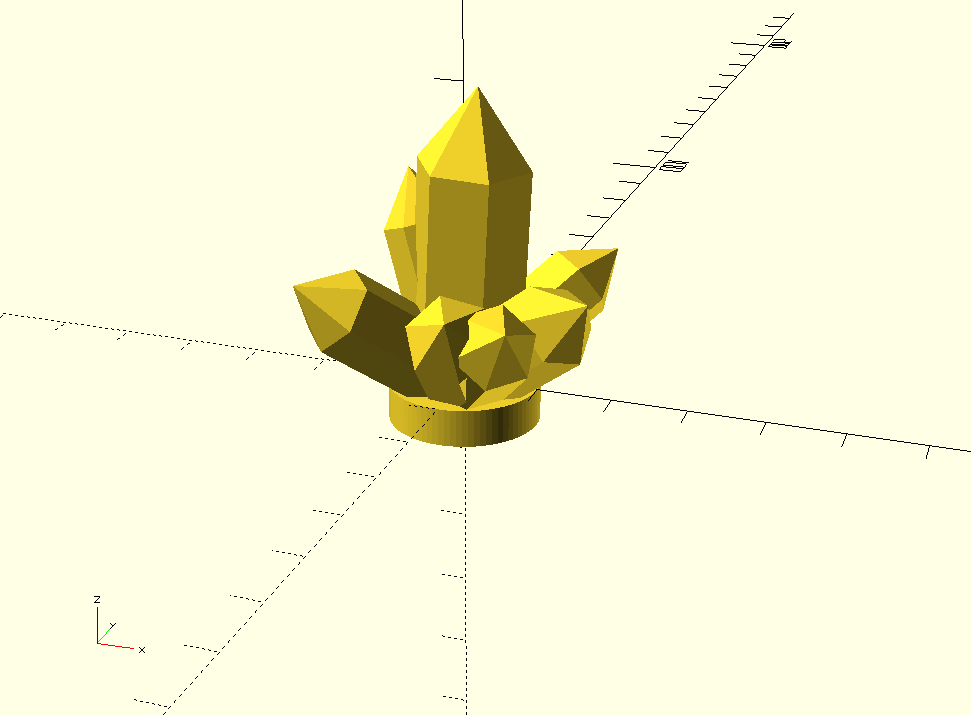 OpenSCAD Crystal Procedural Generator