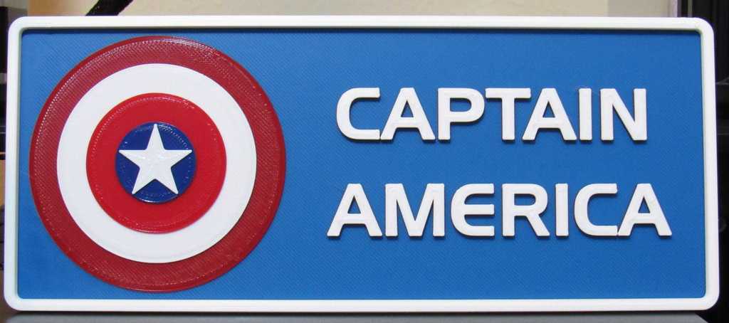 Captain America Name Plate