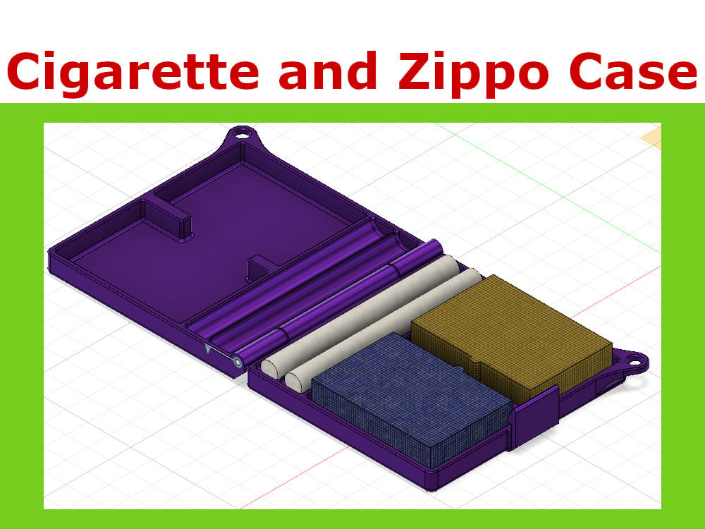 Cigarette and Zippo Case (Hinge)