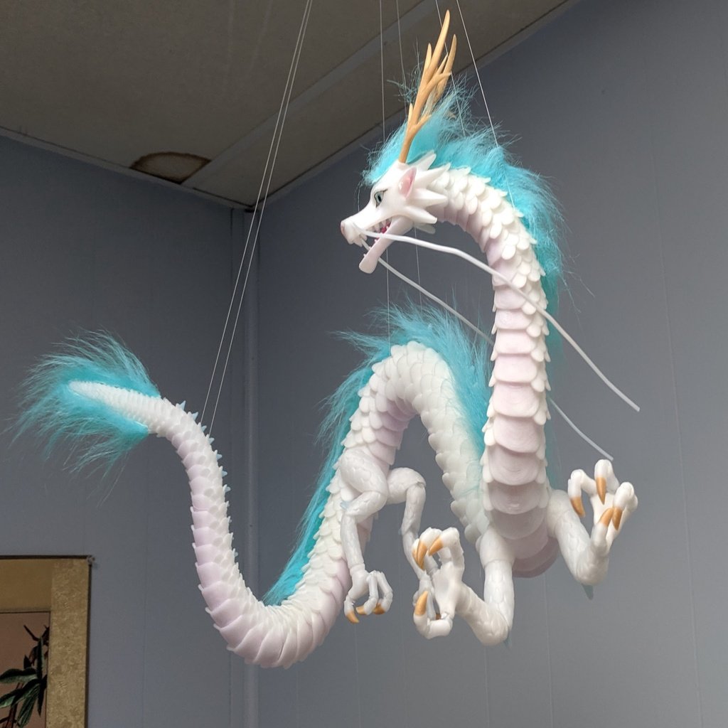 Haku: Modified lung oriental dragon with hollow body for wire/elastic stringing
