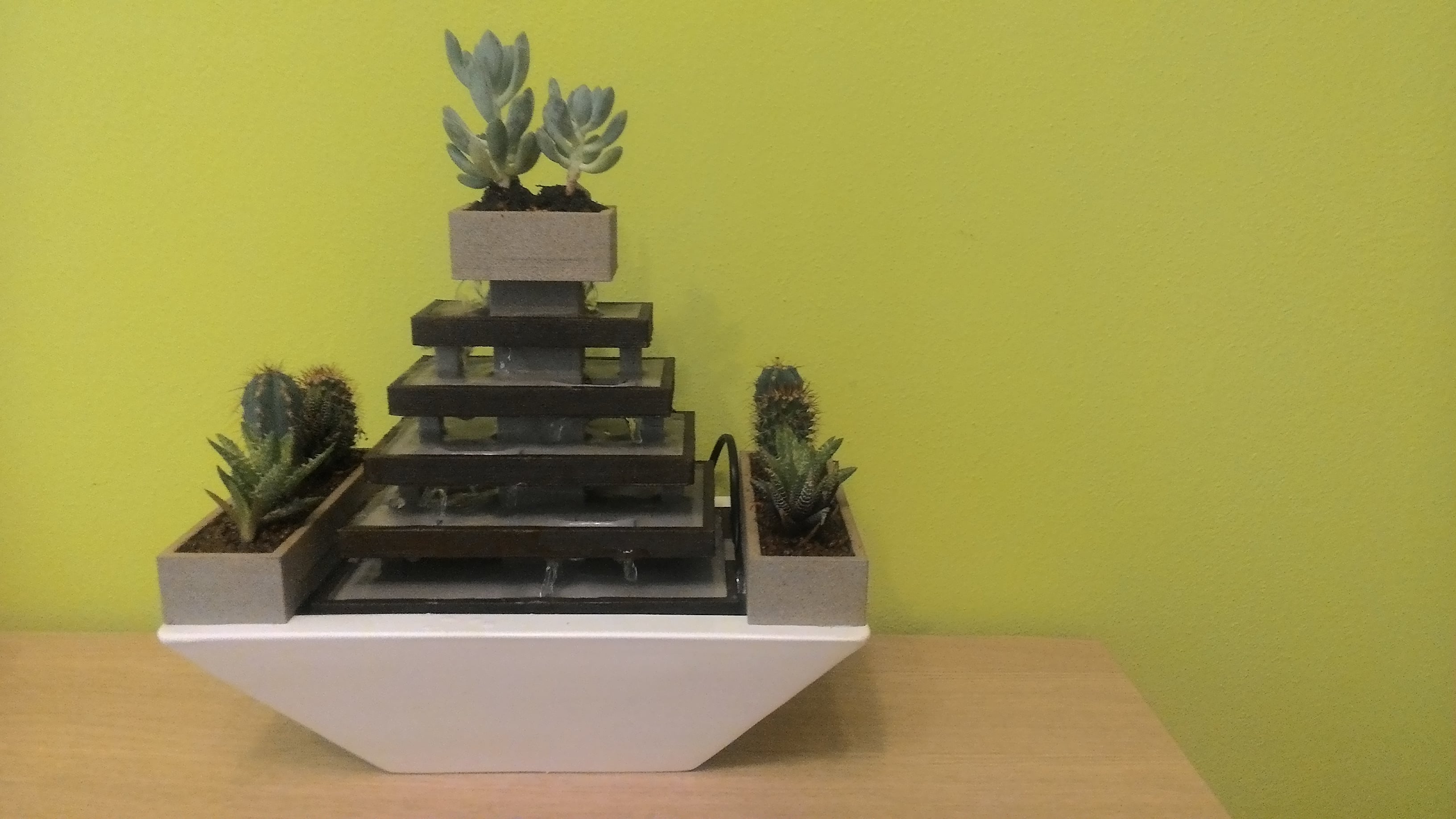 Zen fountain garden