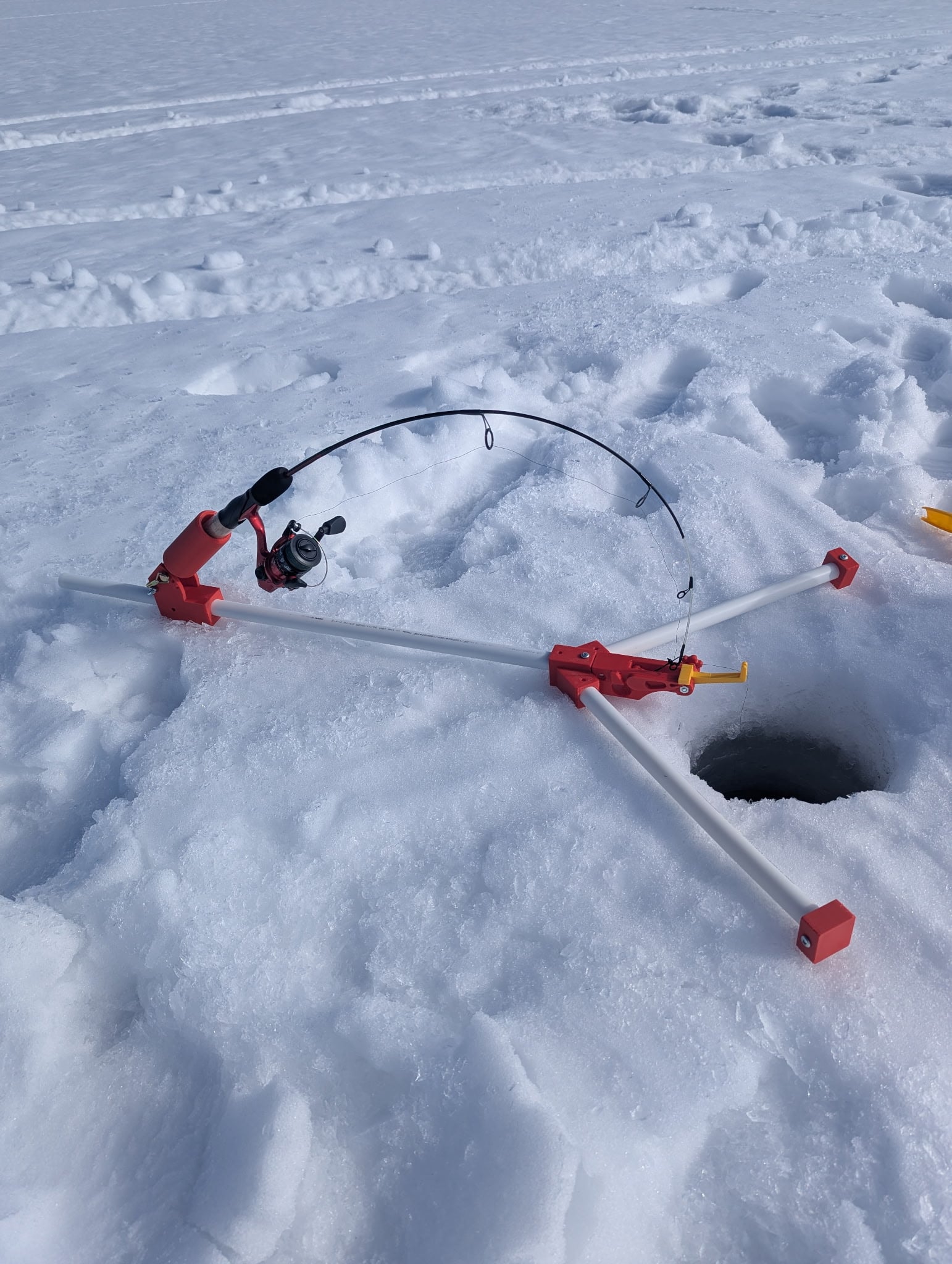 Ice Fishing Auto Hook Setter for PVC - Y adapter and longer trigger
