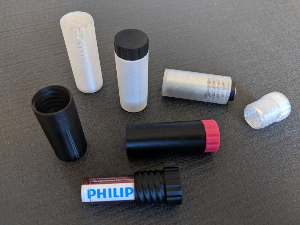 Battery vial with screw cap V2 (AAA, AA, C, D, 18650)