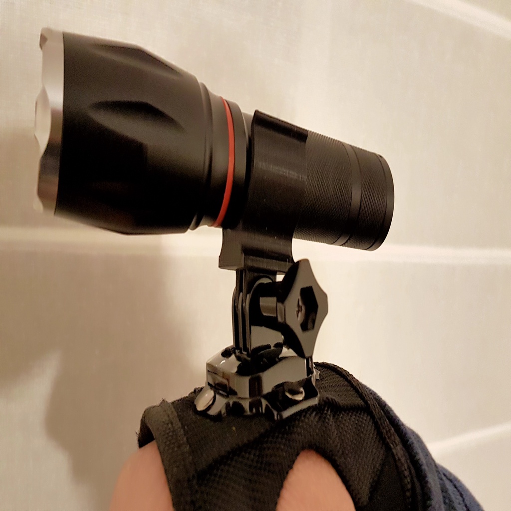Flashlight adapter on GoPro stands