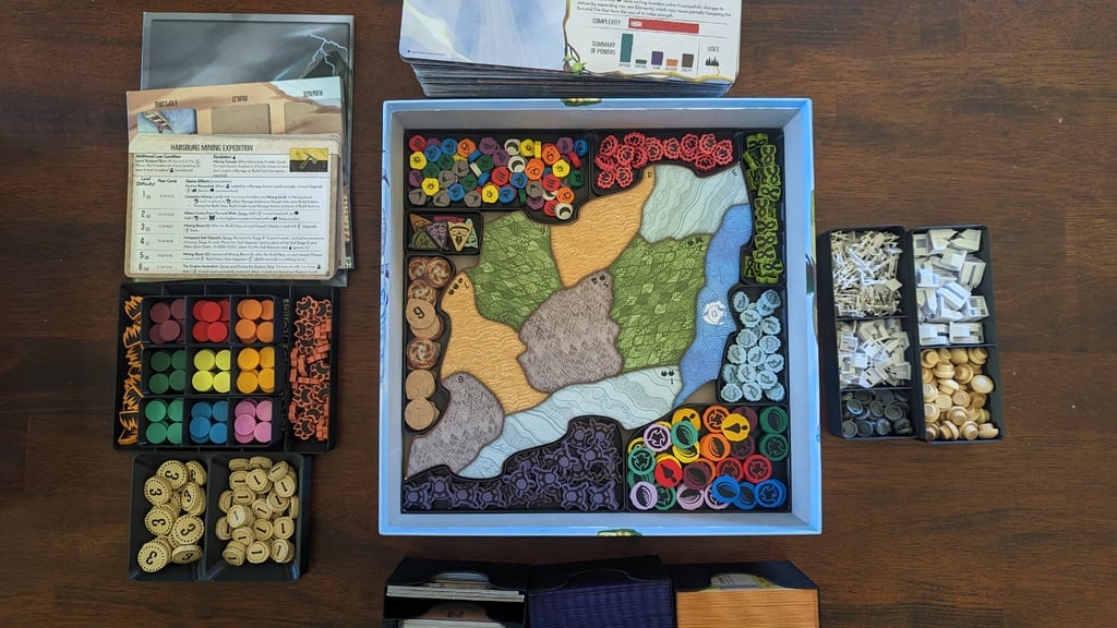Spirit Island Organizer for All Content (Base Game through Nature Incarnate including Horizons) In One or Two Boxes