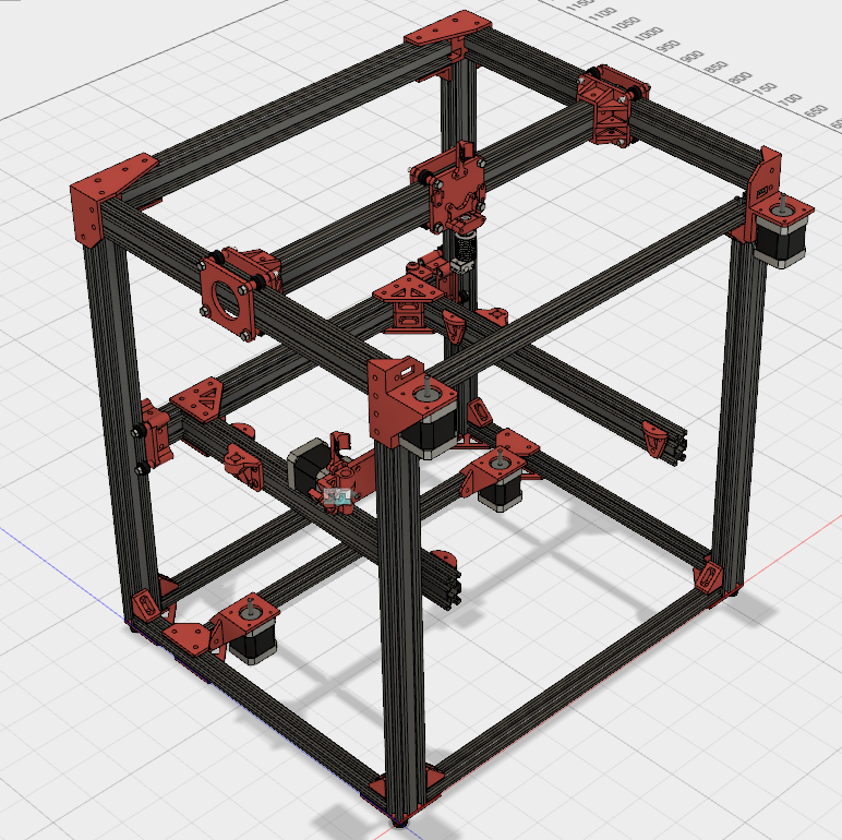 D-Bot Core-XY 3D Printer redrawn in Fusion