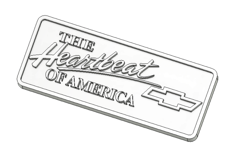 Chevy Heartbeat of America Badge for RC bodies