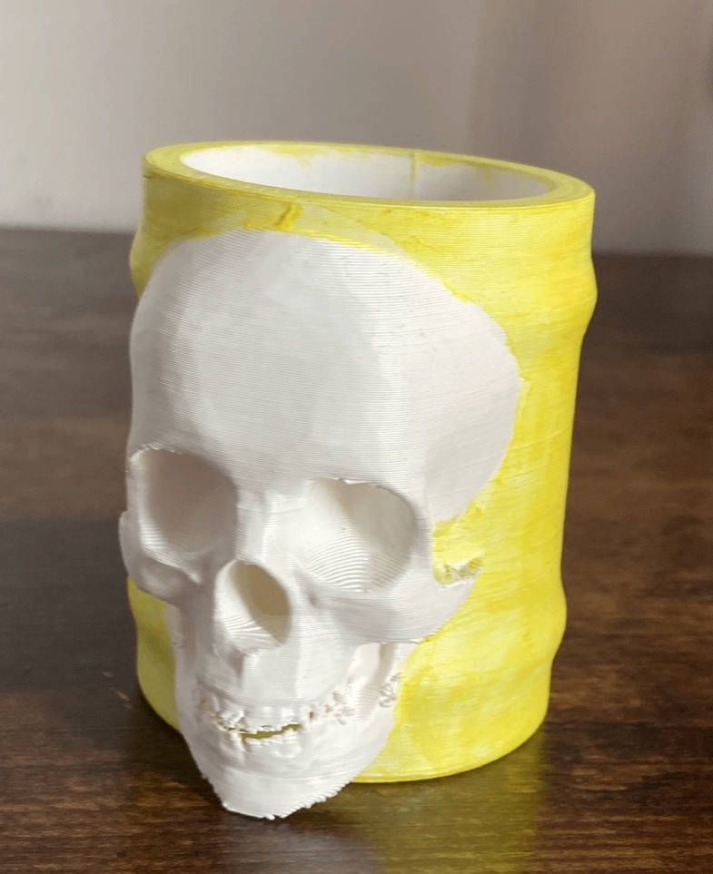 Toxicbarrel skull pencil cup
