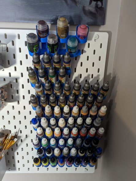 IKEA Skadis Pegboard - Games Workshop Paint Bottle Holder 