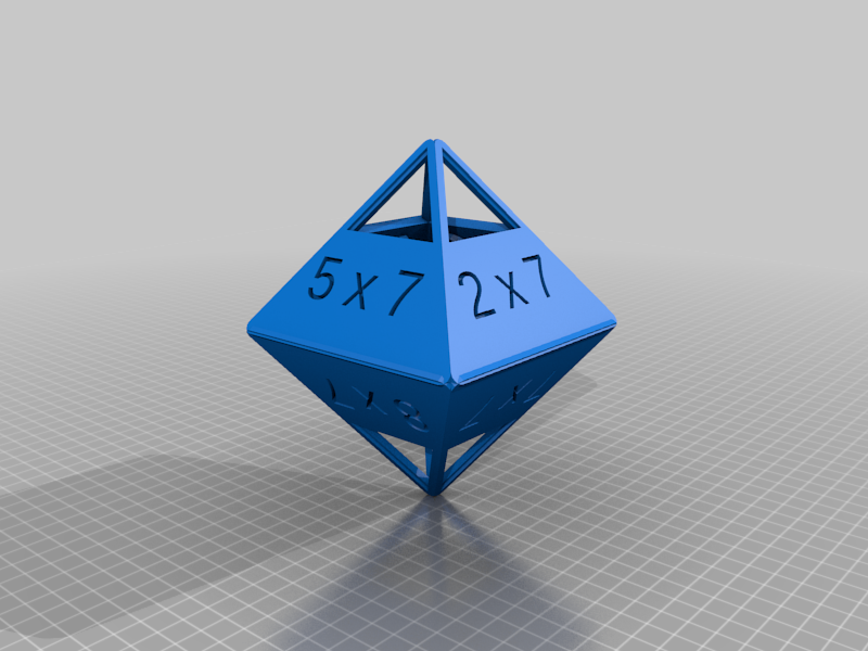 octahedron to learn a multiplication table + Braille version