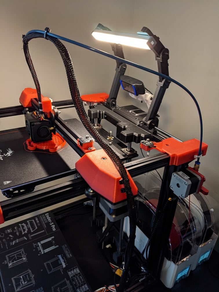 X Axis Gantry Cover with cable channel + zip ties (right) 