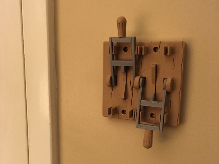 Frankenstein Light Switch Plate, fixed for 2 x paddle switches